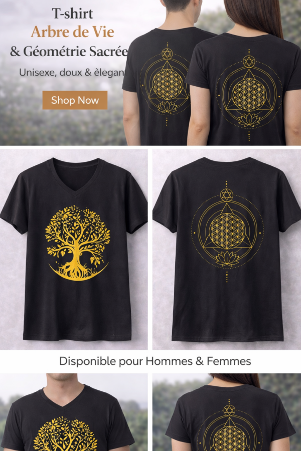 T-shirt géométrie sacré 100% coton