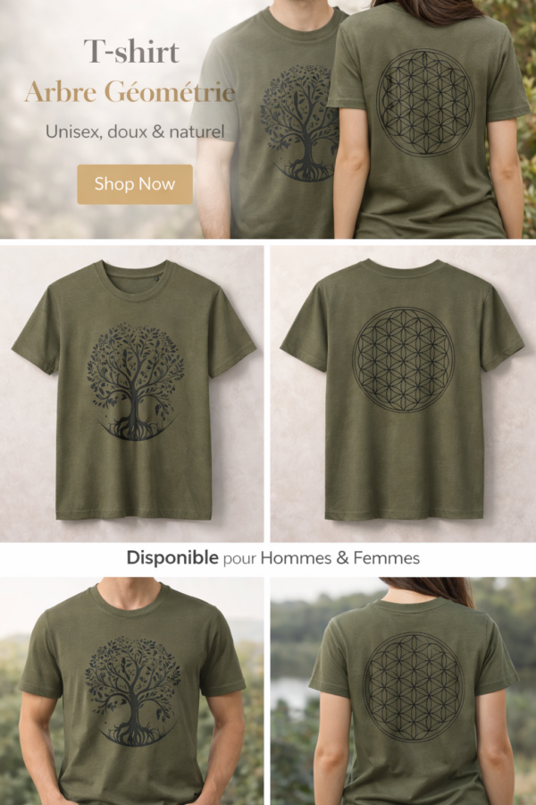 T-shirt géométrie sacré 100% coton