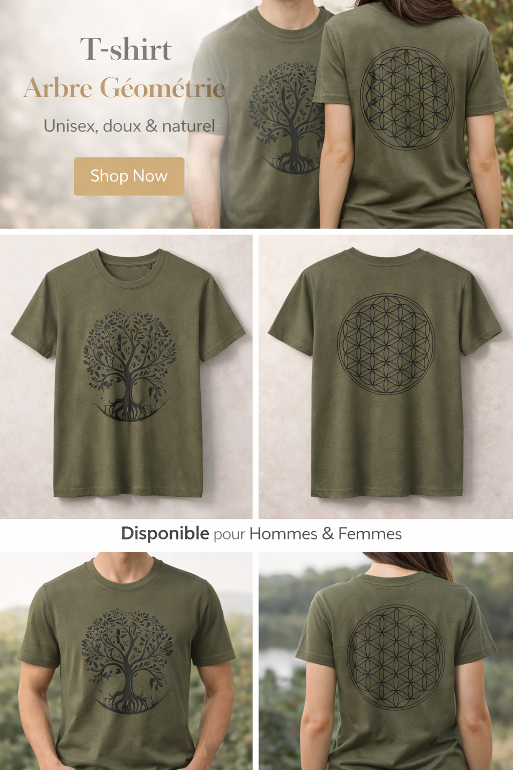 T-shirt géométrie sacré 100% coton – Image 1