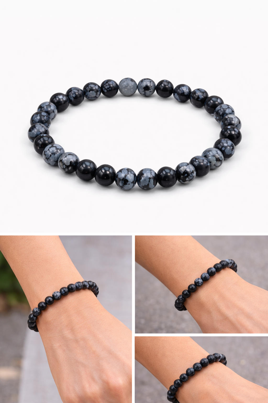 Pierre "purification" Obsidienne neige – Image 1