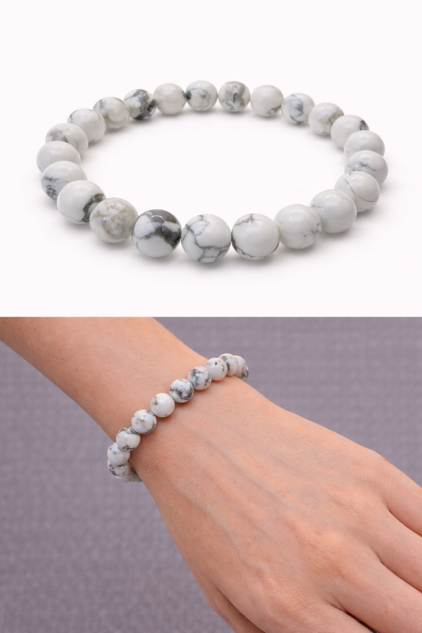 Pierre "apaisement" Howlite blanche