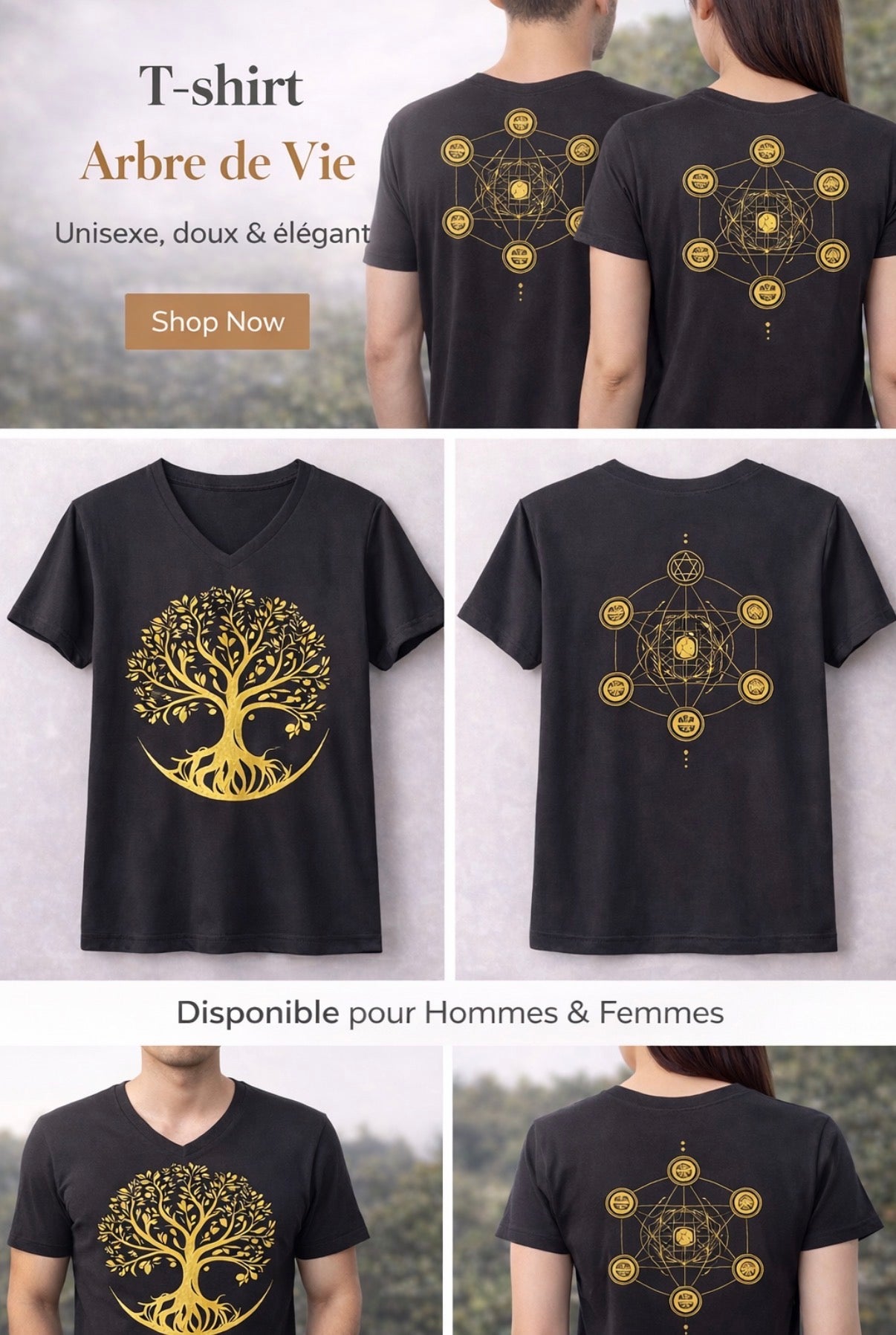 T-shirt géométrie sacré 100% coton – Image 1