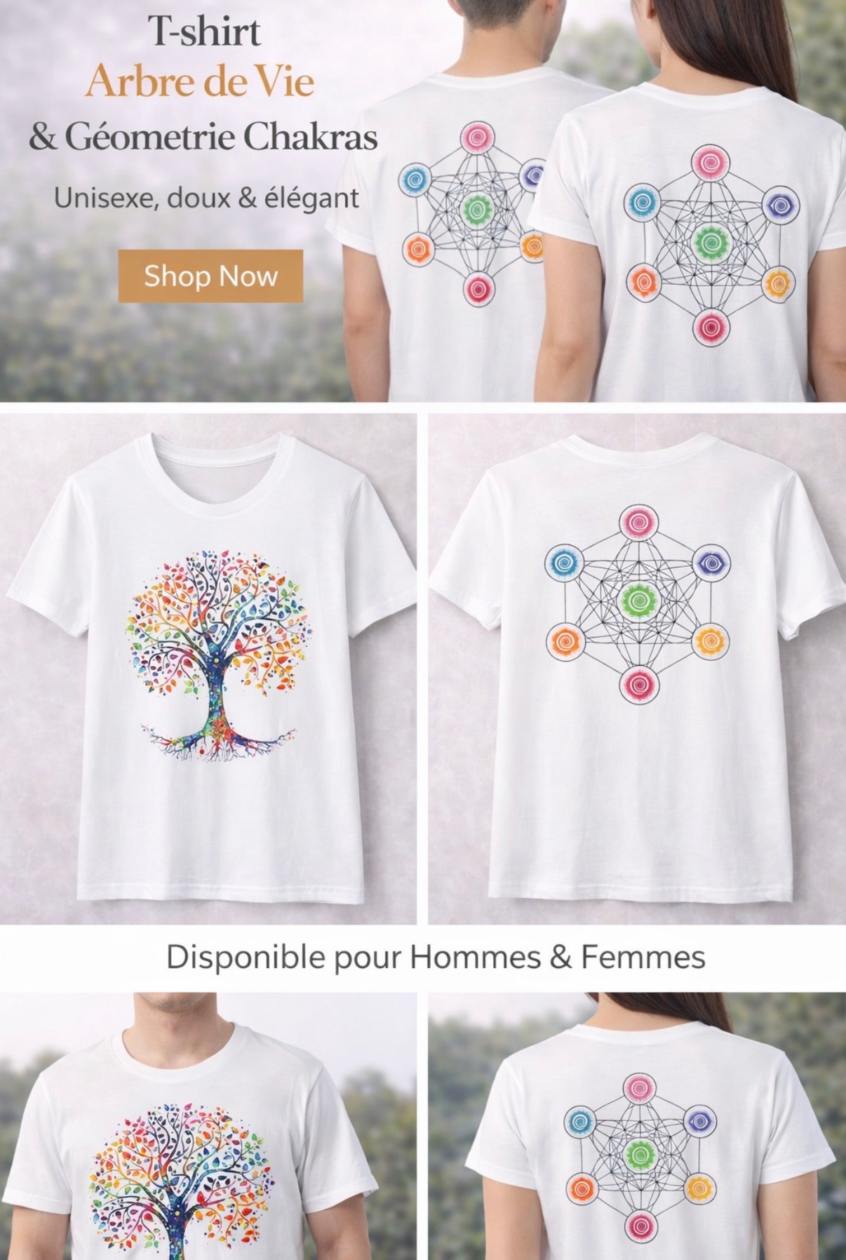 T-shirt géométrie sacré 100% coton – Image 1