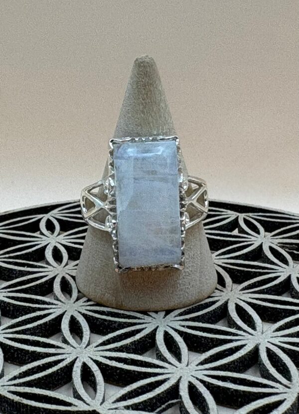 bague pierre de lune blanche