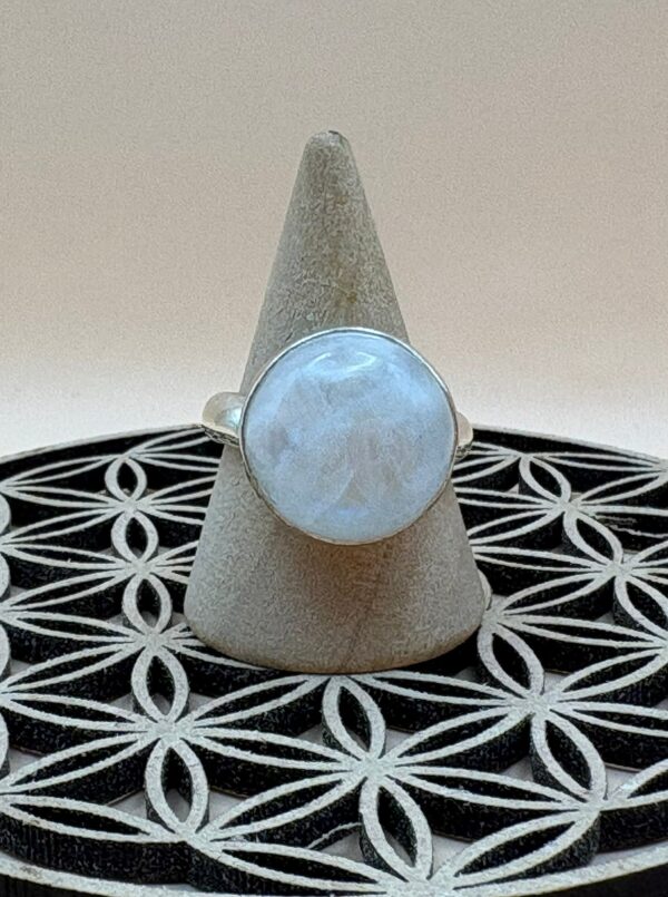 bague pierre de lune blanche