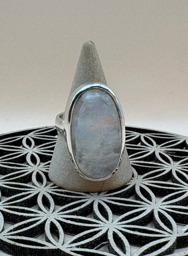 bague pierre de lune blanche