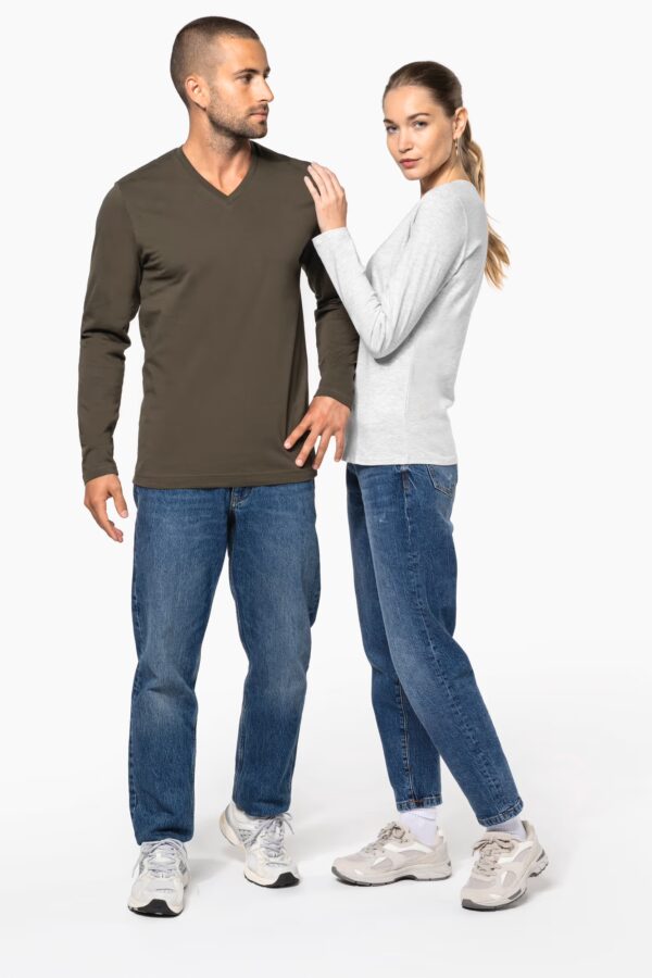 T-shirt col V manches longues homme
