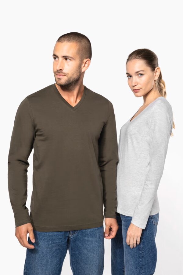 T-shirt col V manches longues homme