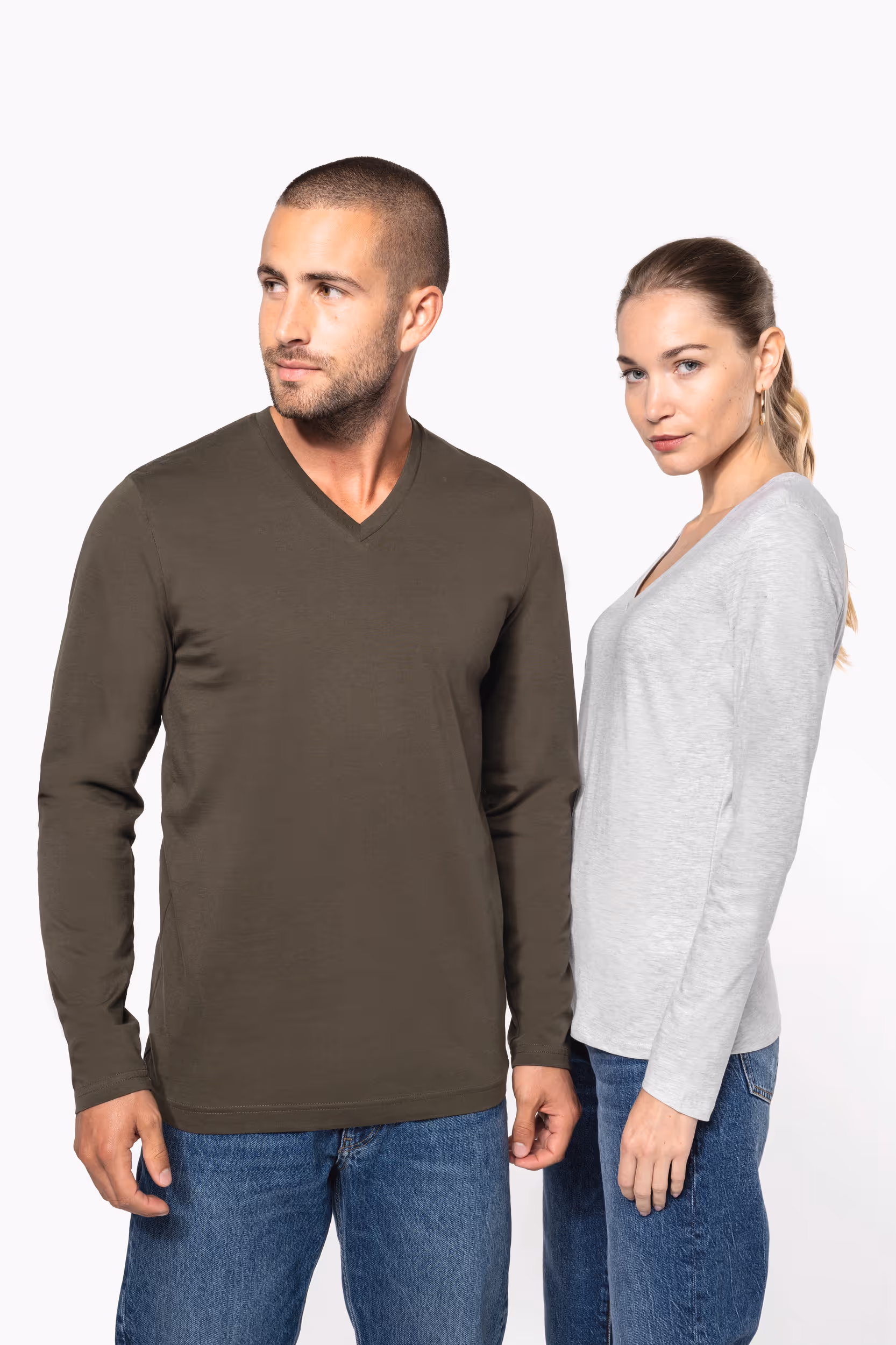 T-shirt col V manches longues homme – Image 7