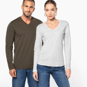 T-shirt col V manches longues femme – Image 4
