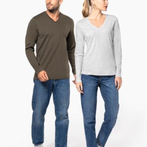 T-shirt col V manches longues femme – Image 7