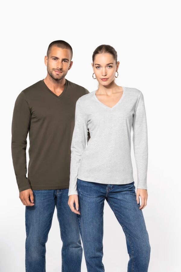 T-shirt col V manches longues homme