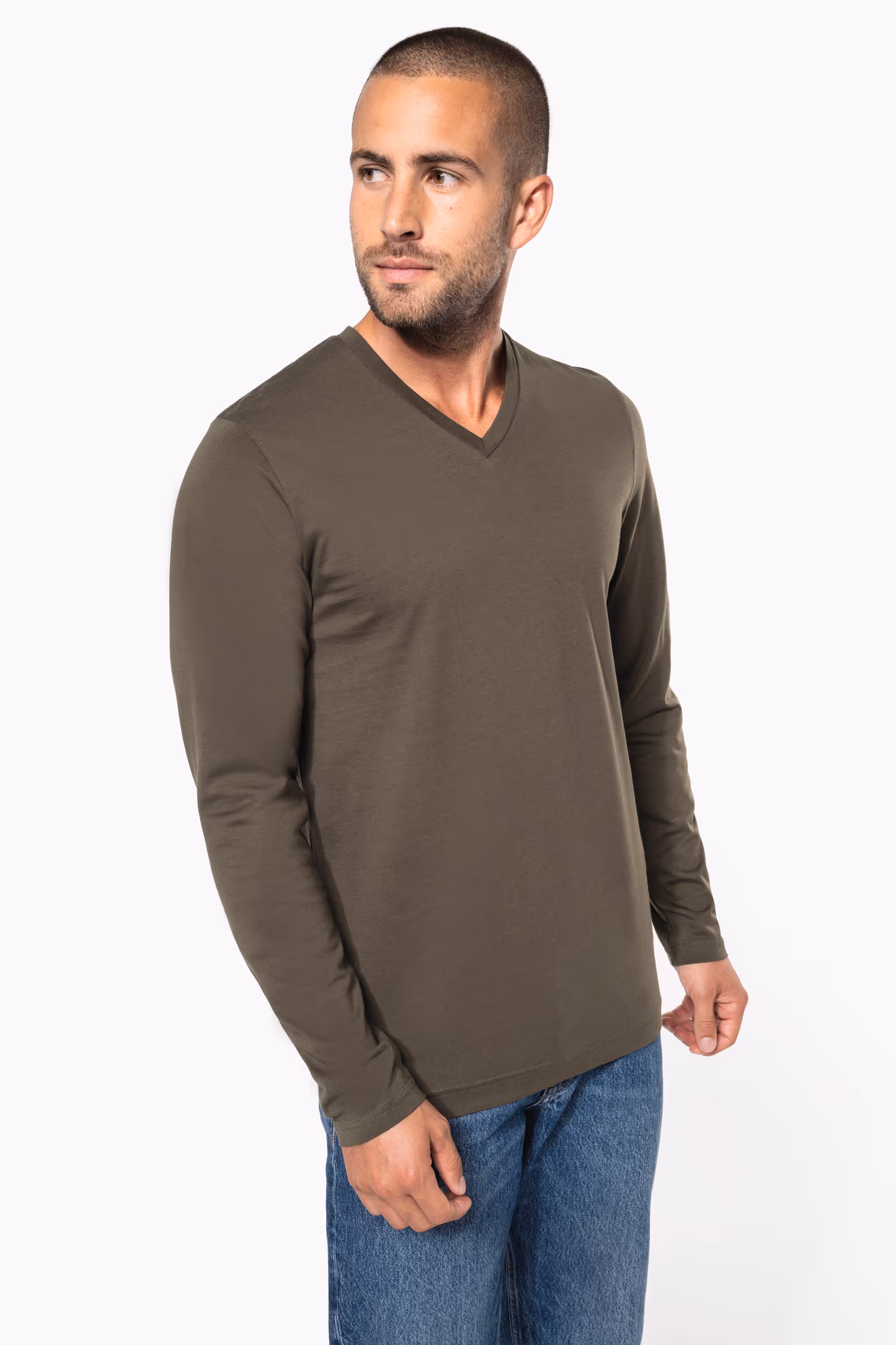 T-shirt col V manches longues homme – Image 10