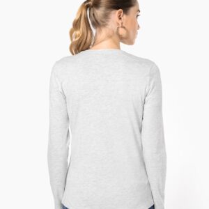 T-shirt col V manches longues femme – Image 2