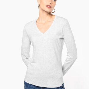 T-shirt col V manches longues femme – Image 5