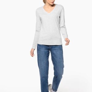 T-shirt col V manches longues femme – Image 6