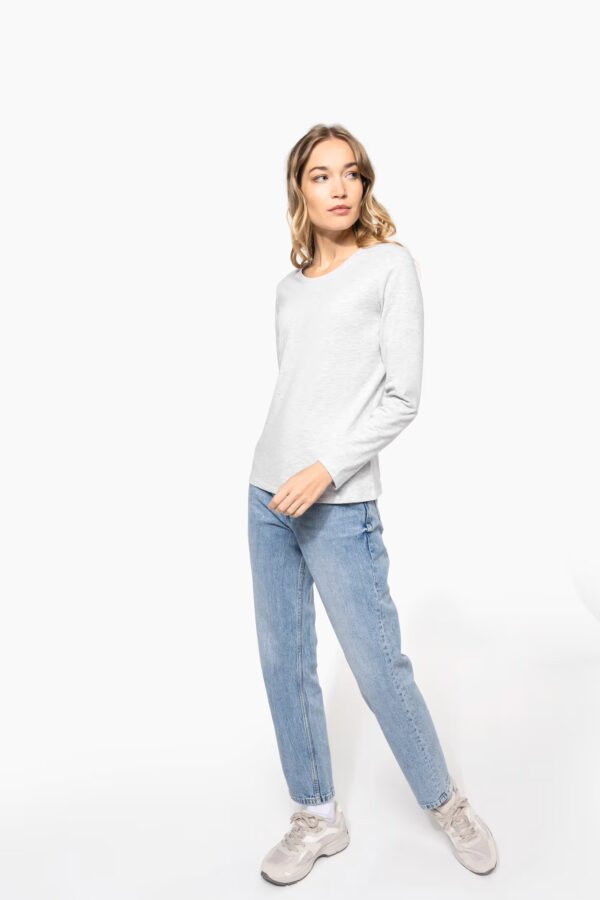 T-shirt col rond manches longues femme