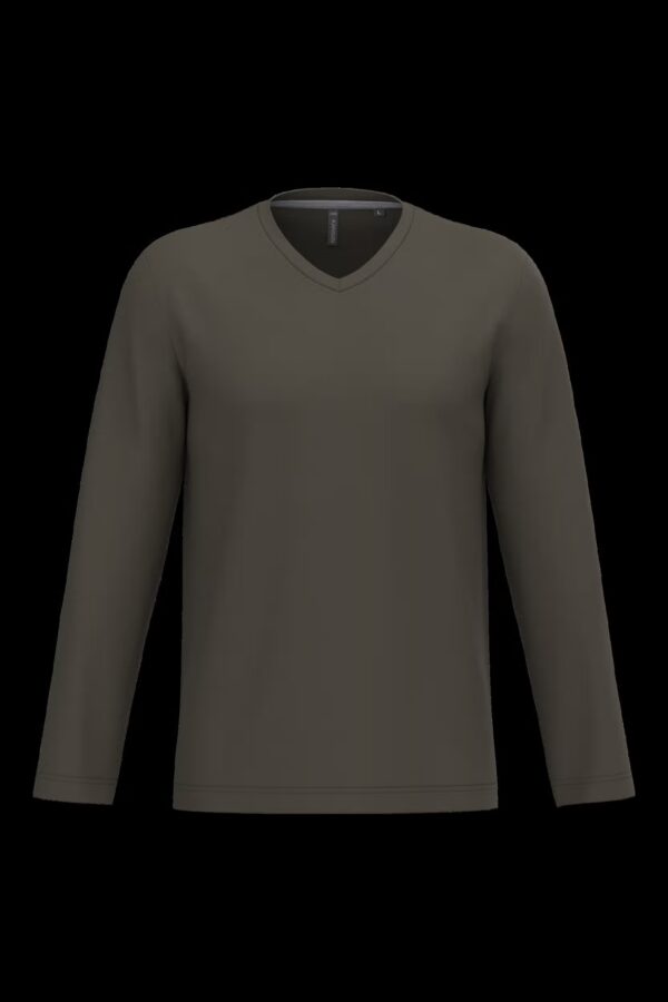 T-shirt col V manches longues homme