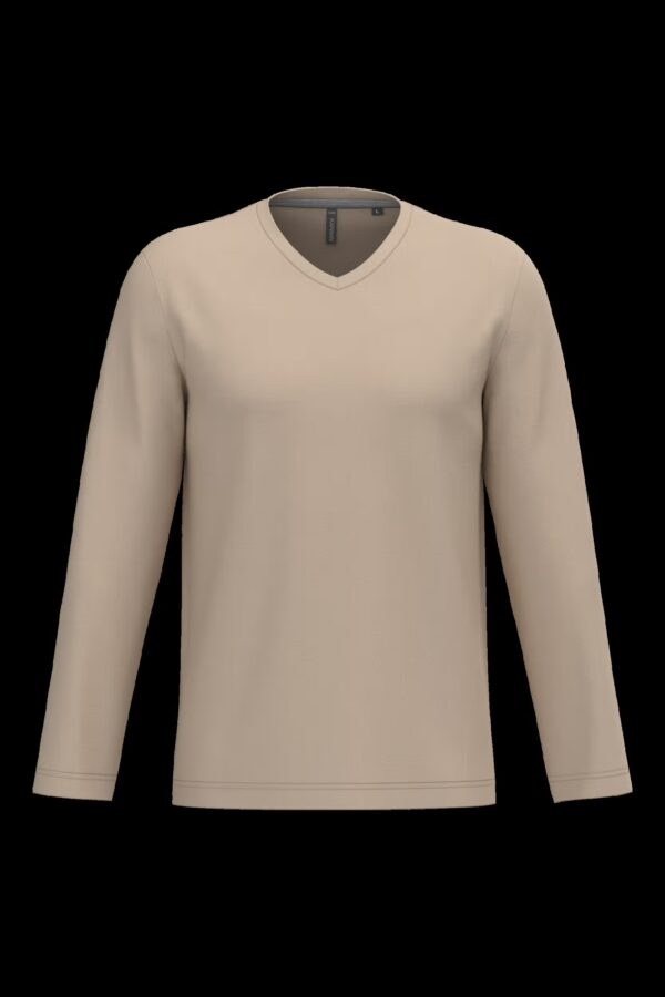 T-shirt col V manches longues homme