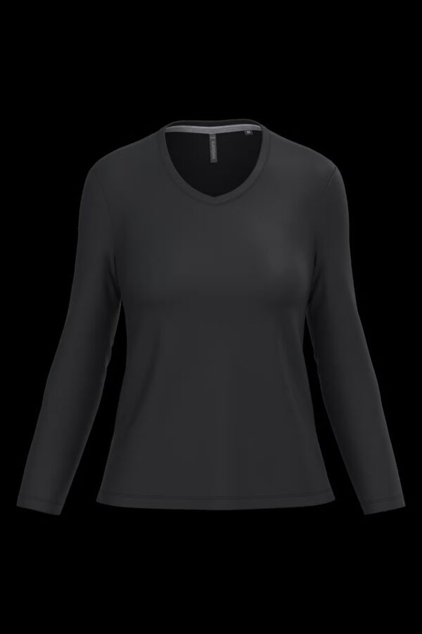 T-shirt col V manches longues femme