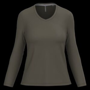 T-shirt col V manches longues femme – Image 25