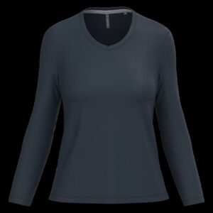 T-shirt col V manches longues femme – Image 46
