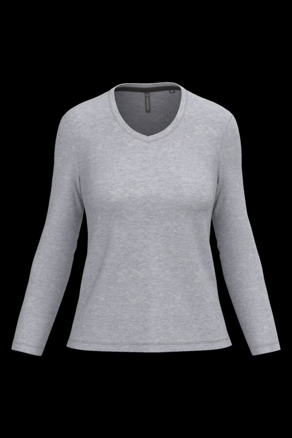 T-shirt col V manches longues femme