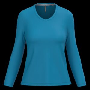 T-shirt col V manches longues femme – Image 67