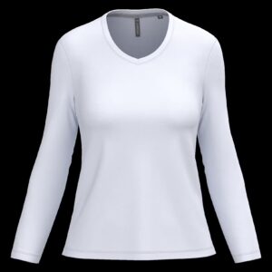 T-shirt col V manches longues femme – Image 10