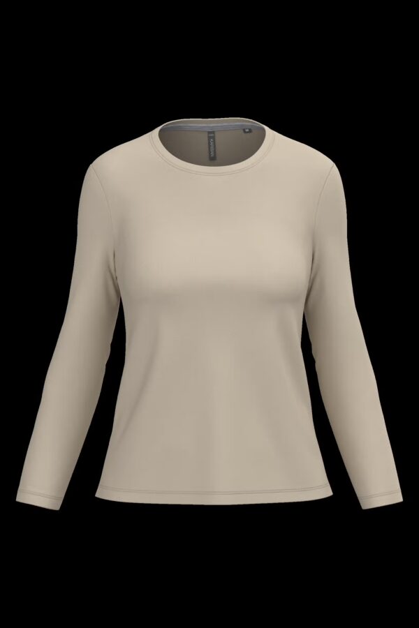 T-shirt col rond manches longues femme