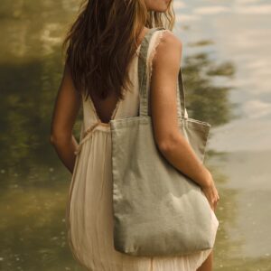 Sac shopping délavé en coton – Image 2