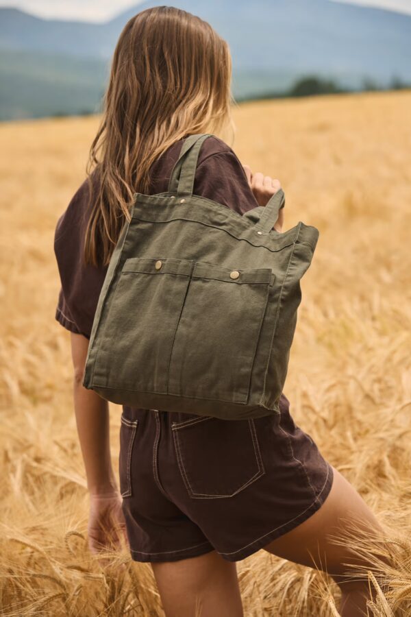 Sac à main à double poche frontale