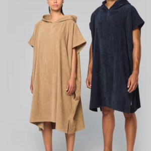 Poncho éponge à capuche unisexe – Image 1