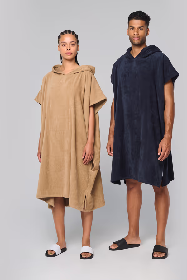 Poncho éponge à capuche unisexe